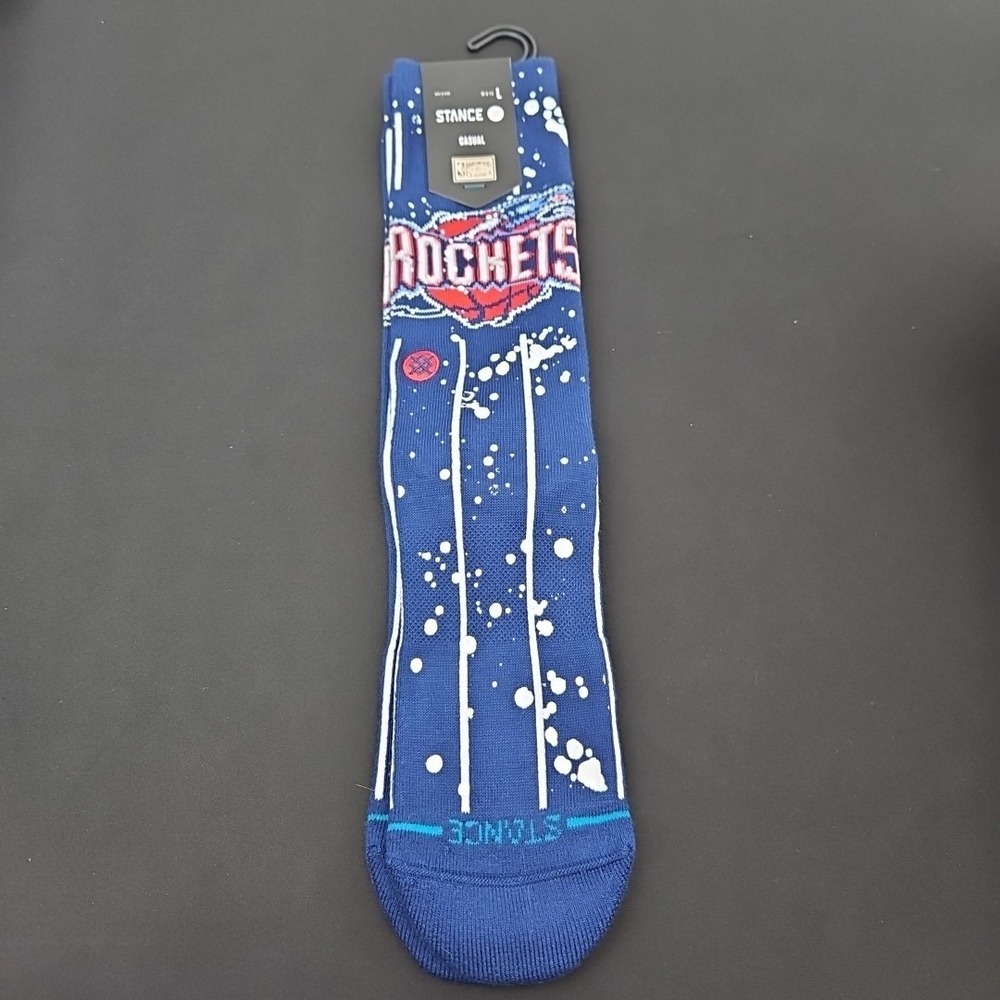 NBA X Stance Overspray Collection Crew Socks Houston Rockets Size Large 9-13 New - Picture 3 of 5